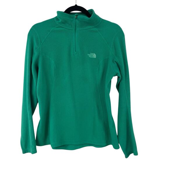 The North Face Quarter Zip Green Fleece Pullover Womens Small - Picture 1 of 5